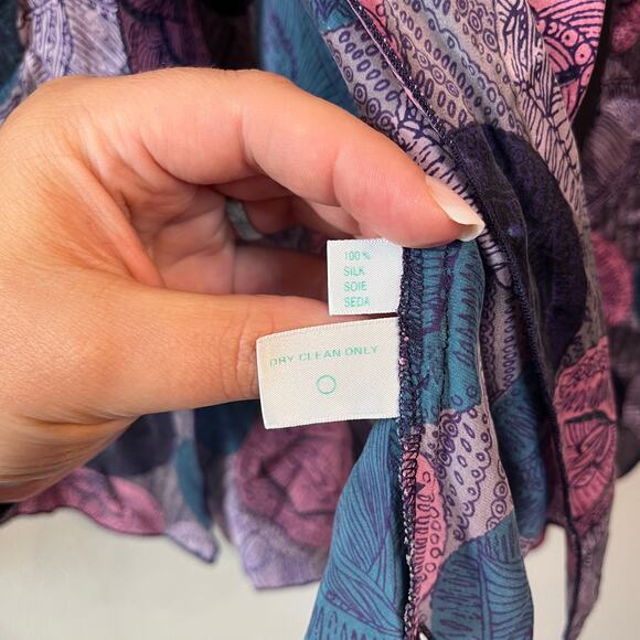 J Lo Jennifer Lopez Women's Split Front Long Sleeve Retro Blouse Size Medium - Picture 5 of 6